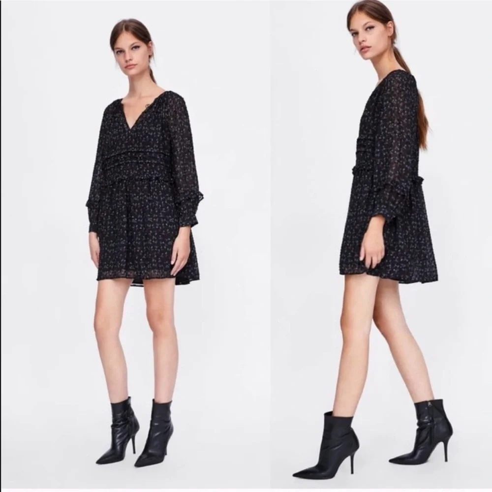 ZARA Ruffle Dress - Picture 1 of 6